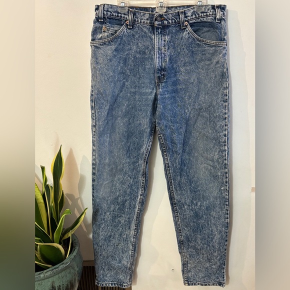 Vintage Levi’s orange tab acid washed 550 Jean strait leg  Streetwear 90’s 36x34 - Picture 2 of 6